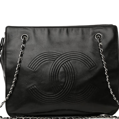Chanel Lambskin CC Tote Black 8 of 12