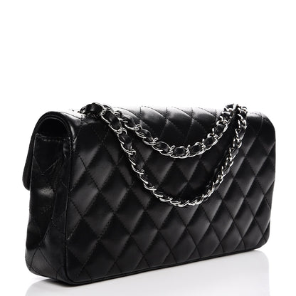 Chanel Lambskin Quilted East West Flap Black 13 of 21