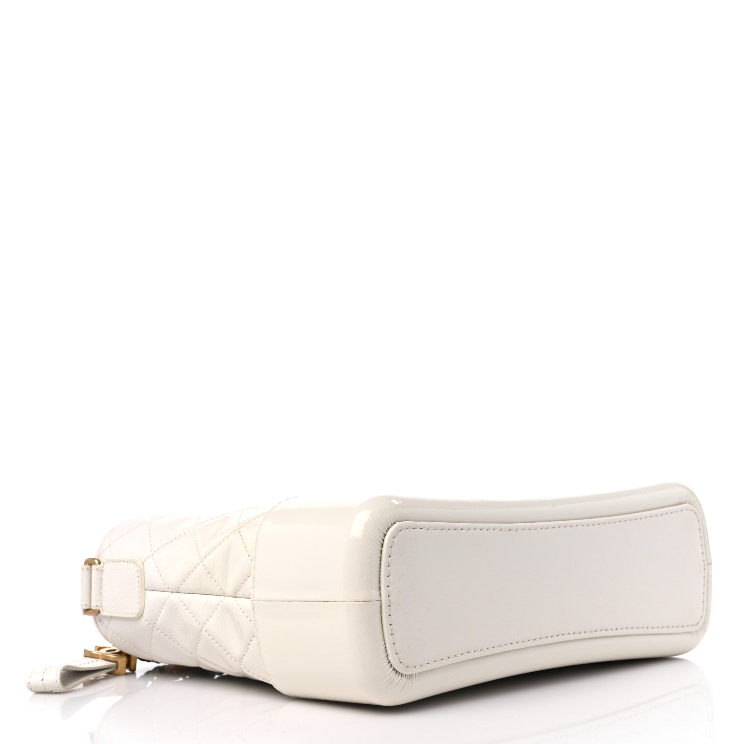 Chanel Patent Goatskin Quilted Medium Gabrielle Hobo White 4 of 15