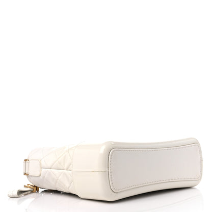 Chanel Patent Goatskin Quilted Medium Gabrielle Hobo White 4 of 15