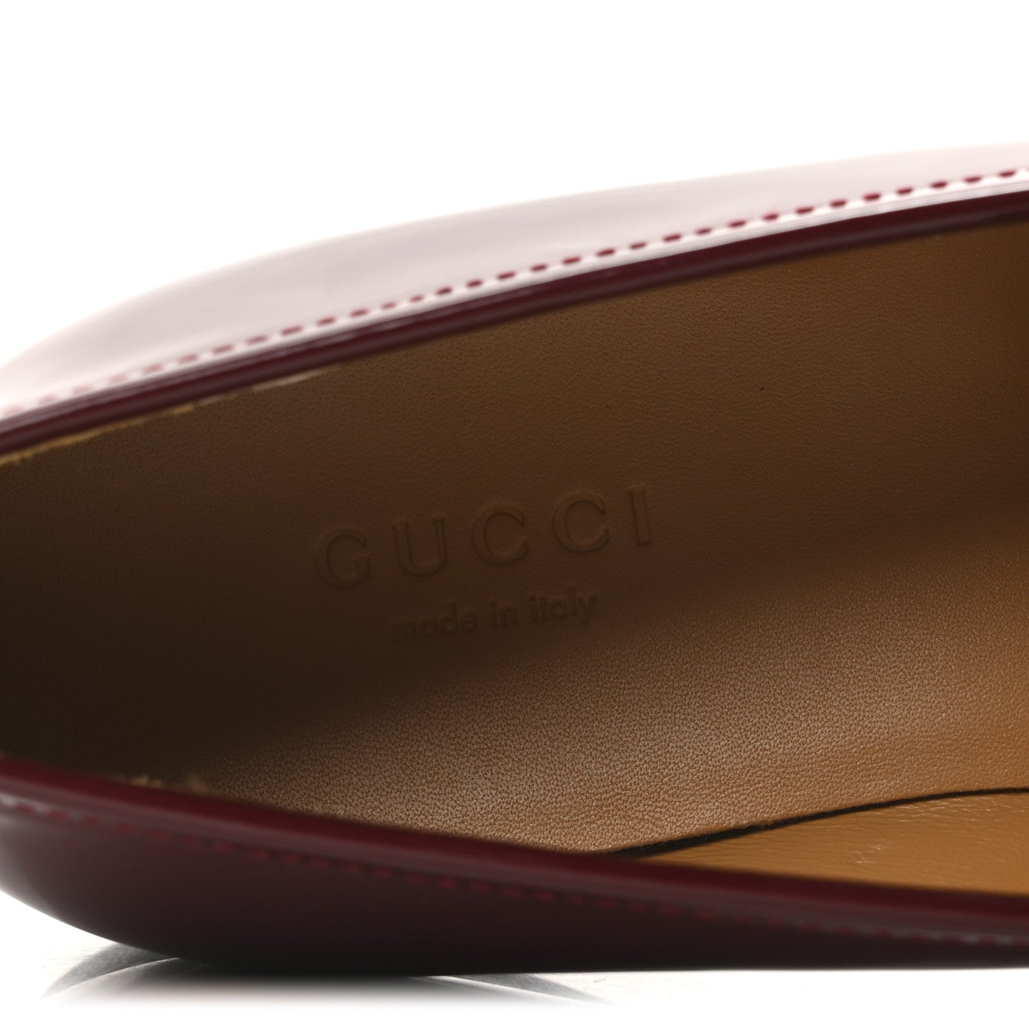 Gucci Vitello Vernice Soft Nappa Womens Jordaan Loafers 36 Rosso Ancora 8 of 10