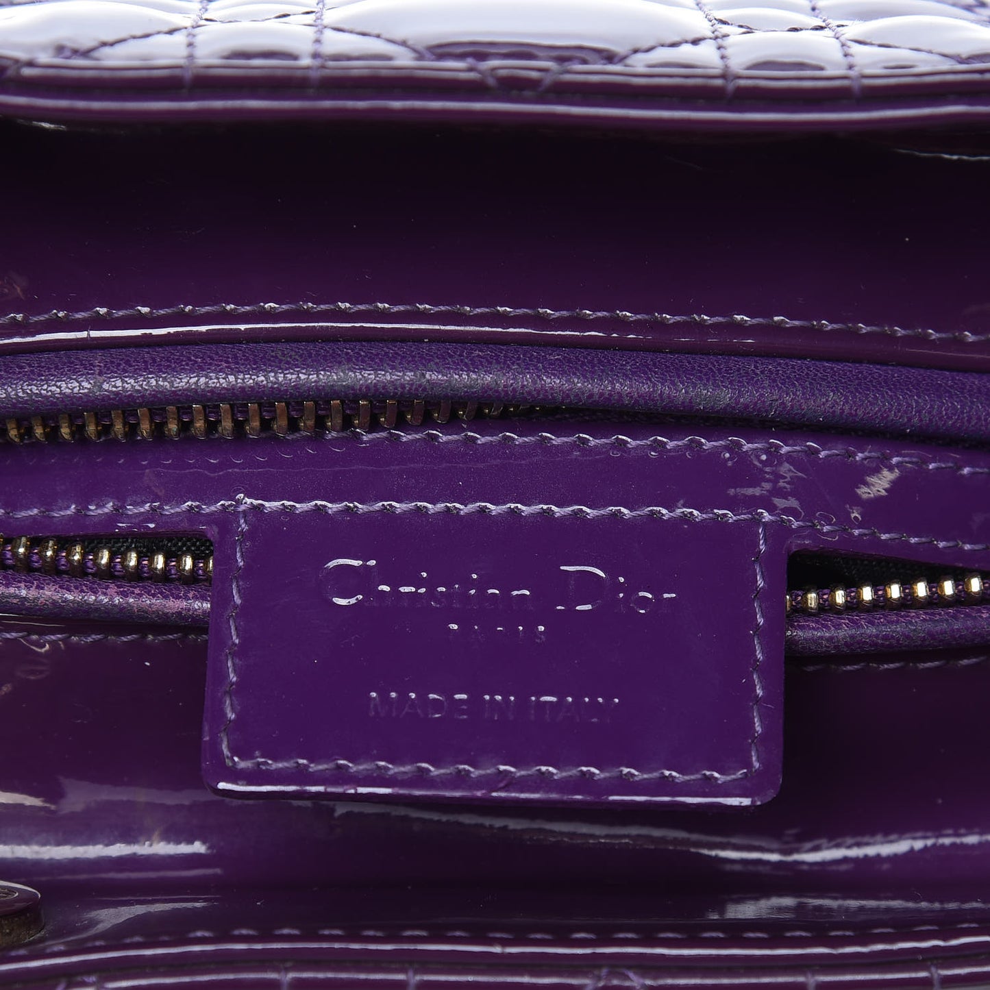 Patent Cannage Large Lady Dior Violet Purple