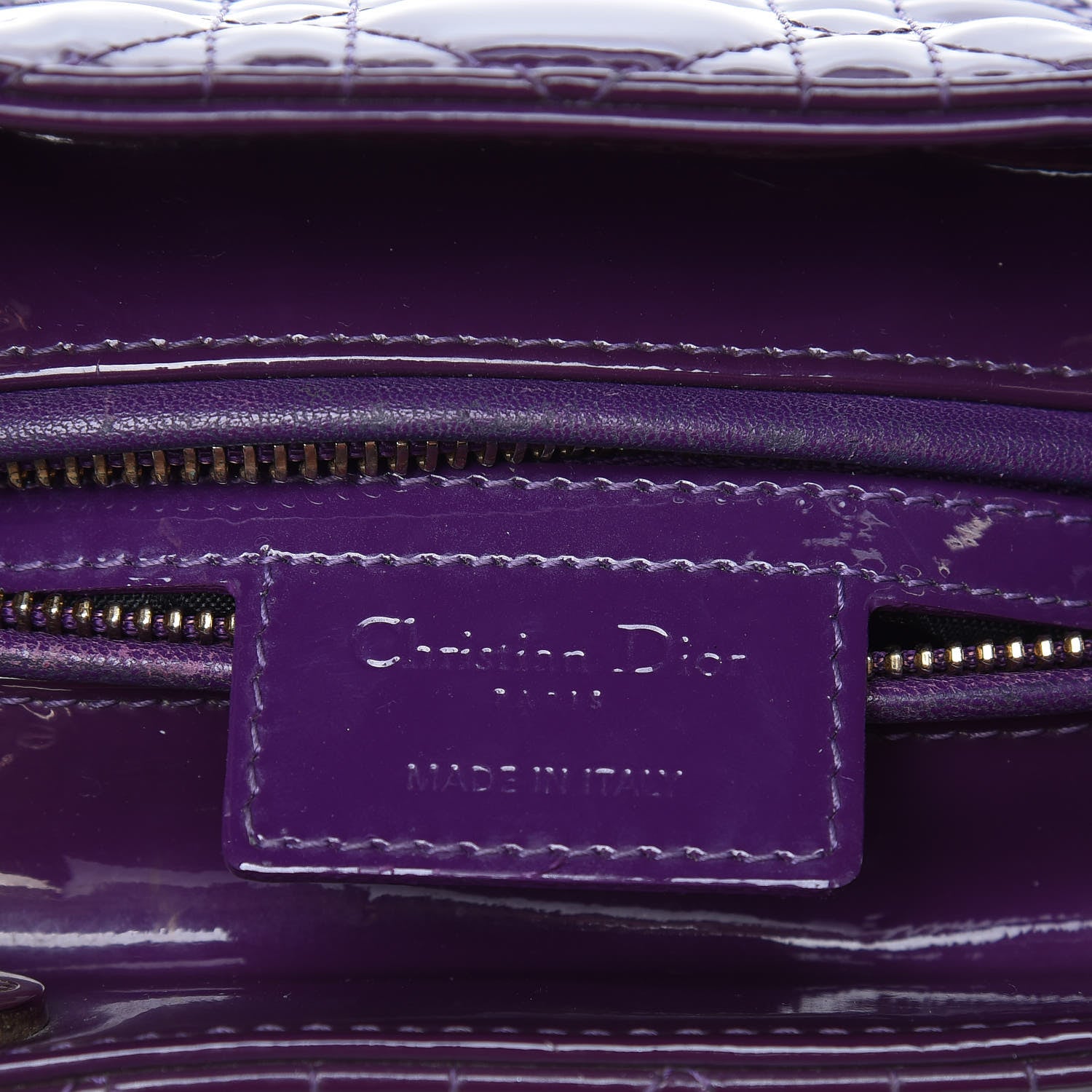 Christian Dior Patent Cannage Large Lady Dior Violet Purple 6 of 19