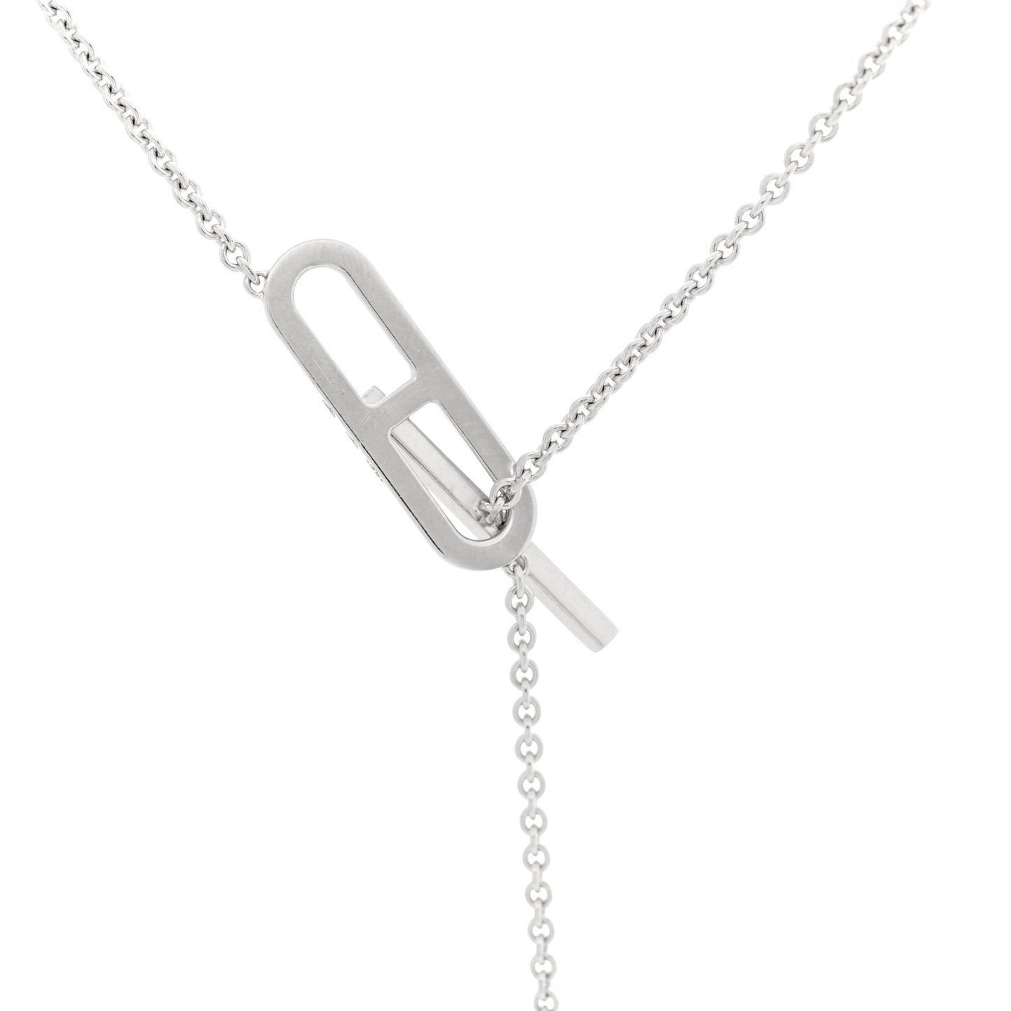 18K White Gold Diamond PM Ever Chaine D'Ancre Necklace ST