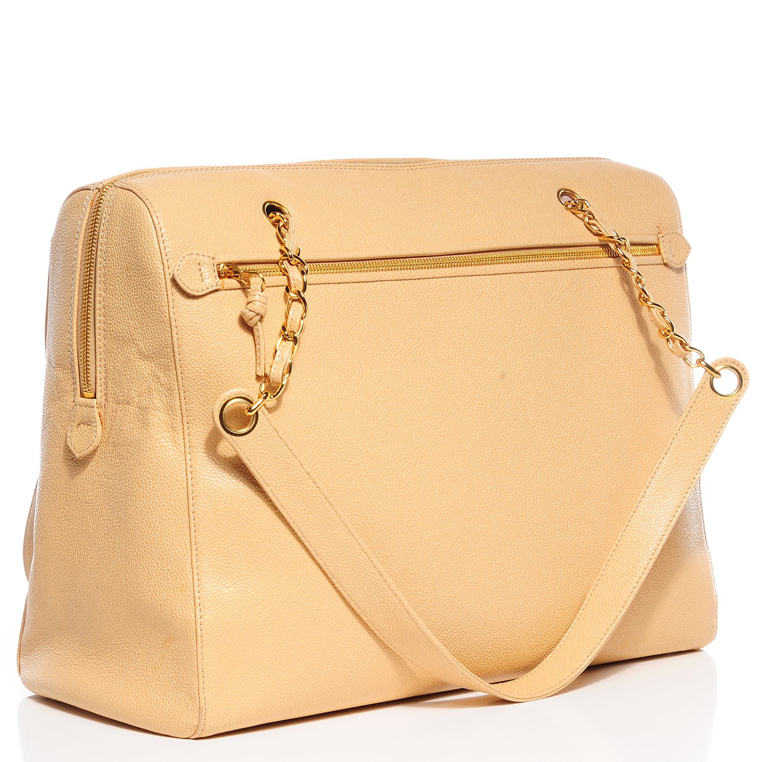 Chanel Caviar Shoulder Bag Beige 3 of 7