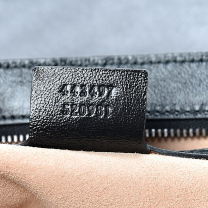 Gucci Vintage Effect Calfskin Matelasse Diagonal Striped Small Torchon GG Marmont Shoulder Bag Black Beige 6 of 9