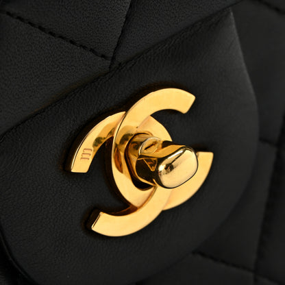 Chanel Lambskin Quilted Medium Double Flap Black 12 of 14