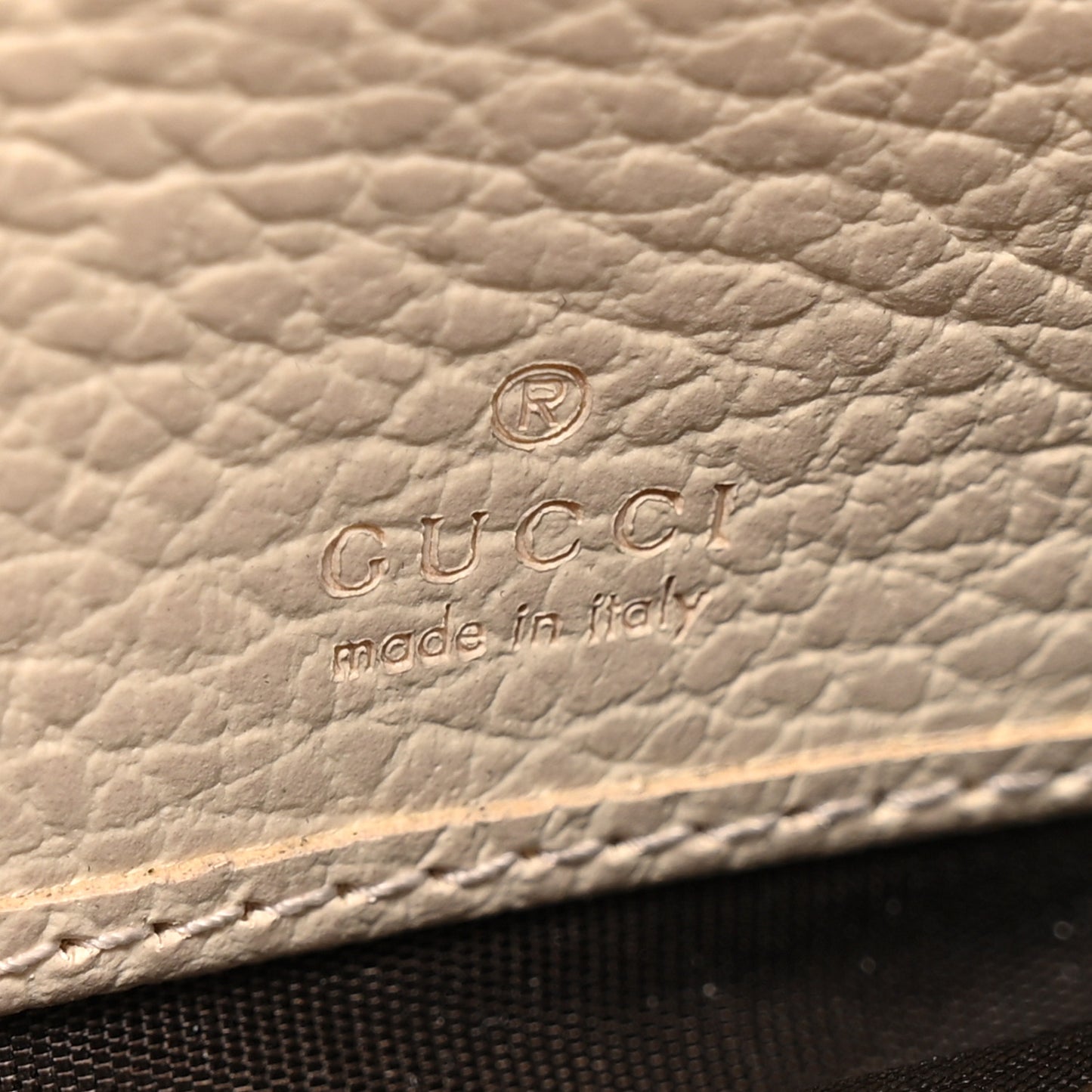 Dollar Calfskin GG Supreme Monogram GG Marmont Continental Wallet Mystic White Beige Ebony