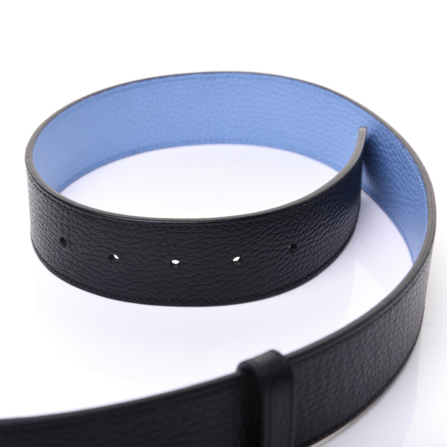 Dollar Calfskin 1973 Reversible Belt 85 34 Black Mineral Blue