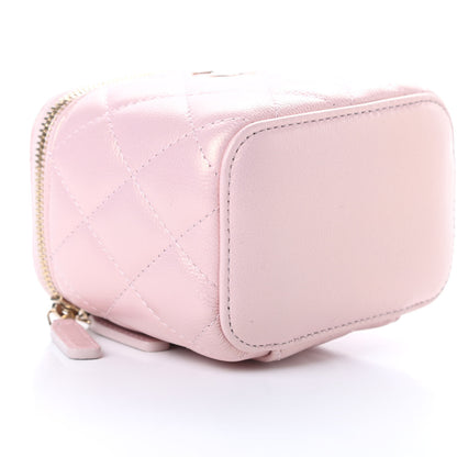 Chanel Iridescent Caviar Quilted Mini Pearl On Top Vanity Case With Chain Light Pink 9 of 12