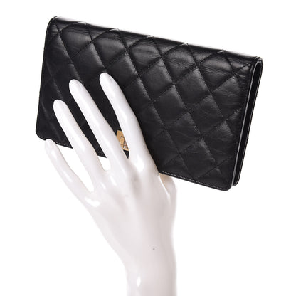 Chanel Aged Calfskin Quilted Reissue Yen Wallet Black 2 of 9
