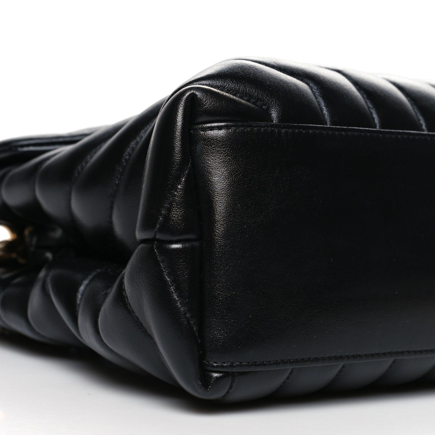 Calfskin Y Quilted Monogram Medium Loulou Chain Satchel Black