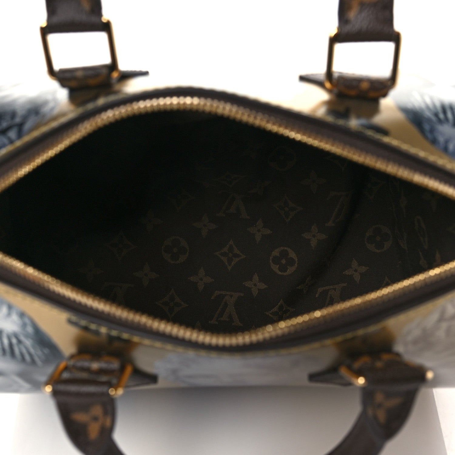 Louis Vuitton X FORNASETTI Calfskin Fornasetti Speedy Bandouliere 25 Gold 5 of 10