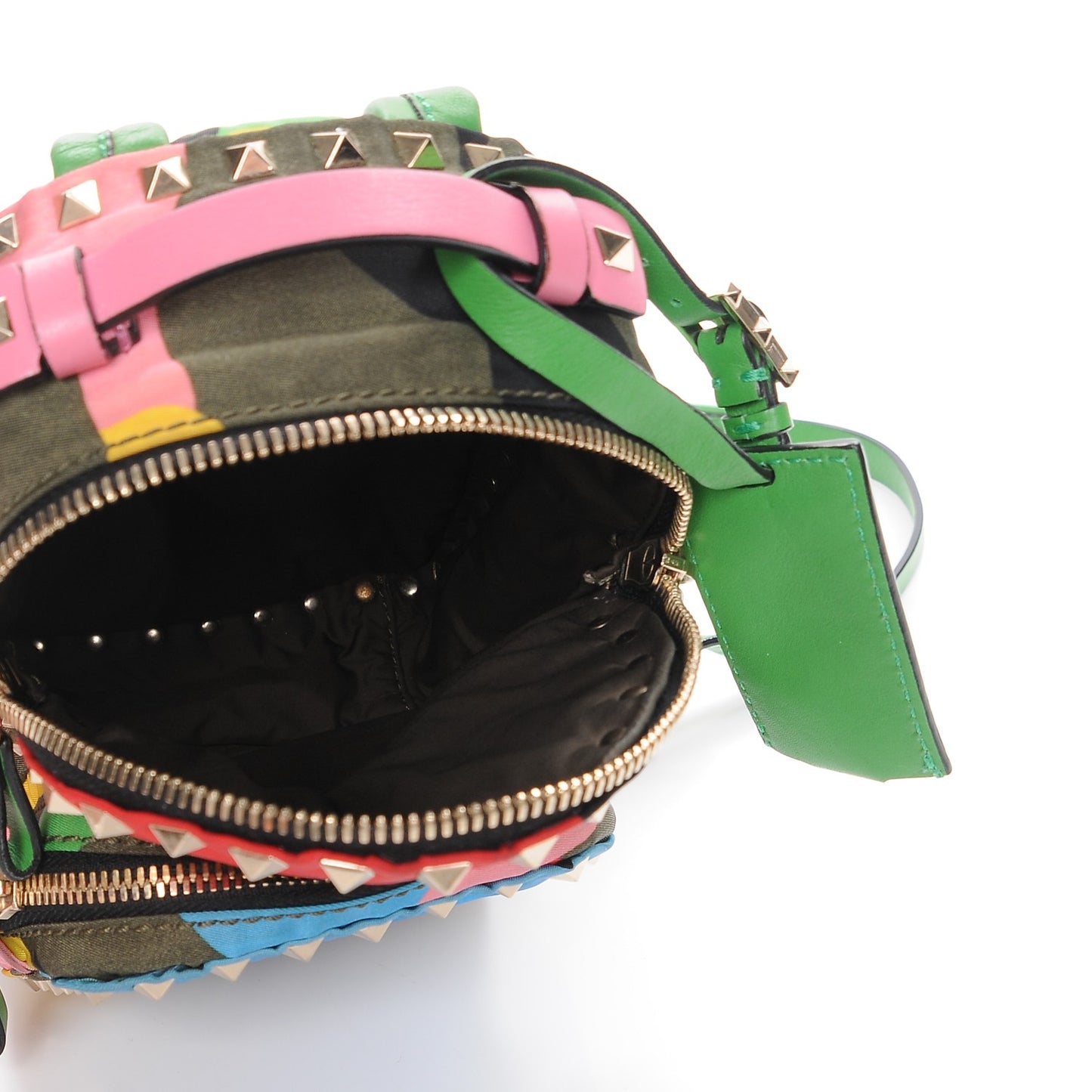 Nylon Mini Psychedelic Camouflage Rockstud Backpack Multicolor