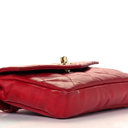 Chanel Lambskin Quilted Flap Waist Belt Bag Red 10 of 11