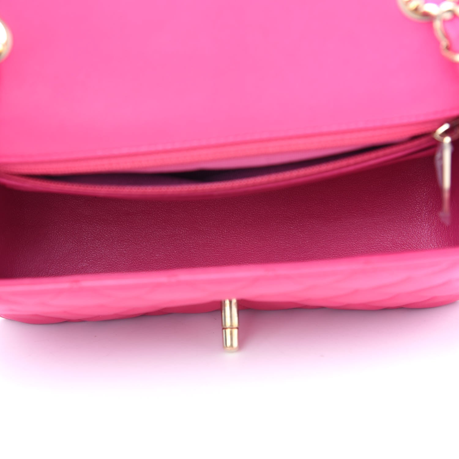 Chanel Lambskin Quilted Mini Rectangular Flap Fuchsia 5 of 11