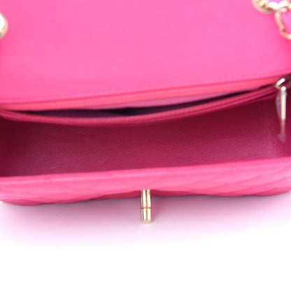 Chanel Lambskin Quilted Mini Rectangular Flap Fuchsia 5 of 11