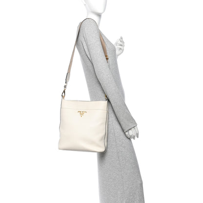 Prada Vitello Phenix Metal Hobo White 2 of 12