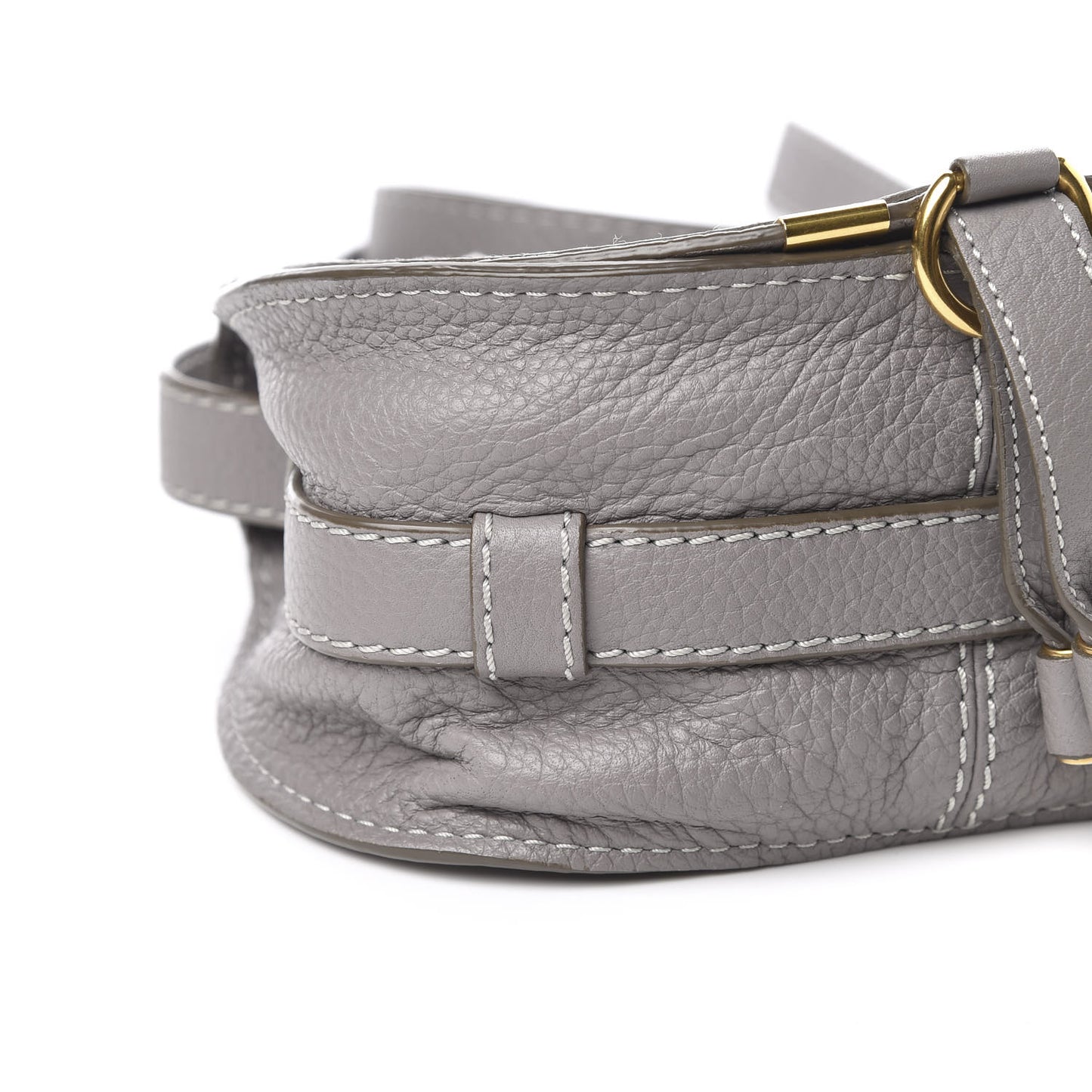 Calfskin Mini Marcie Round Crossbody Bag Cashmere Grey