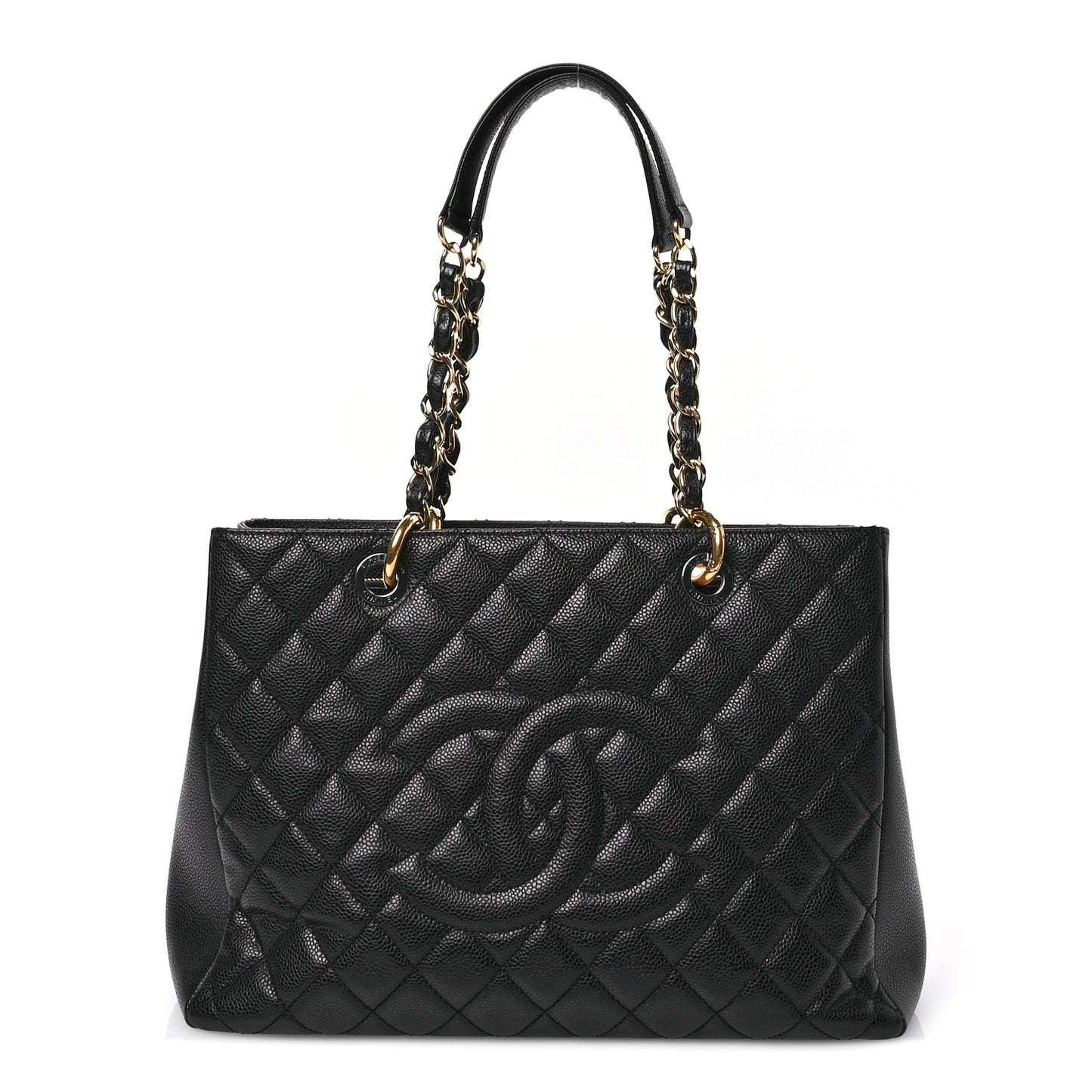 Caviar Quilted Grand Shopping Tote GST Black