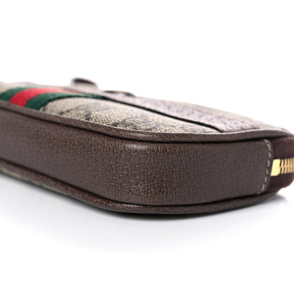 Gucci GG Supreme Monogram Ophidia Phone Case Wristlet Brown 9 of 13