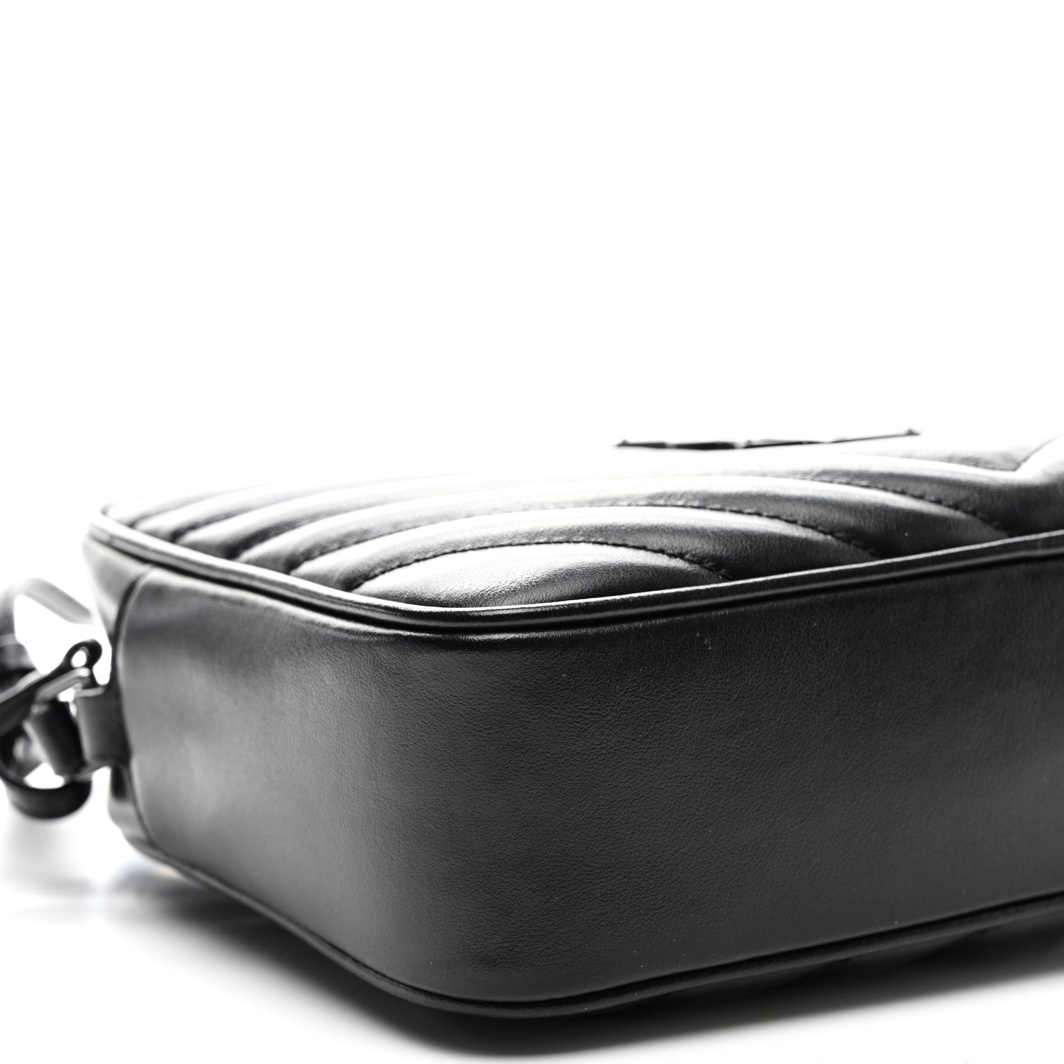 Saint Laurent Calfskin Matelasse Monogram Monochrome Lou Camera Bag Black 7 of 9