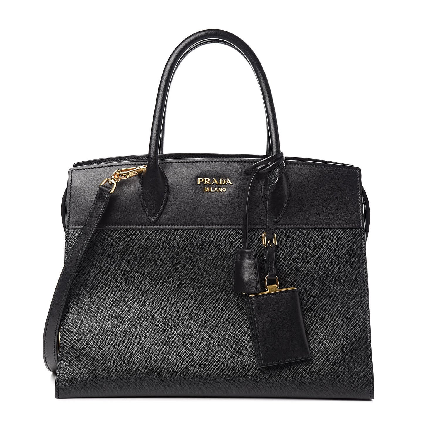 Saffiano City Calfskin Esplanade Tote Black