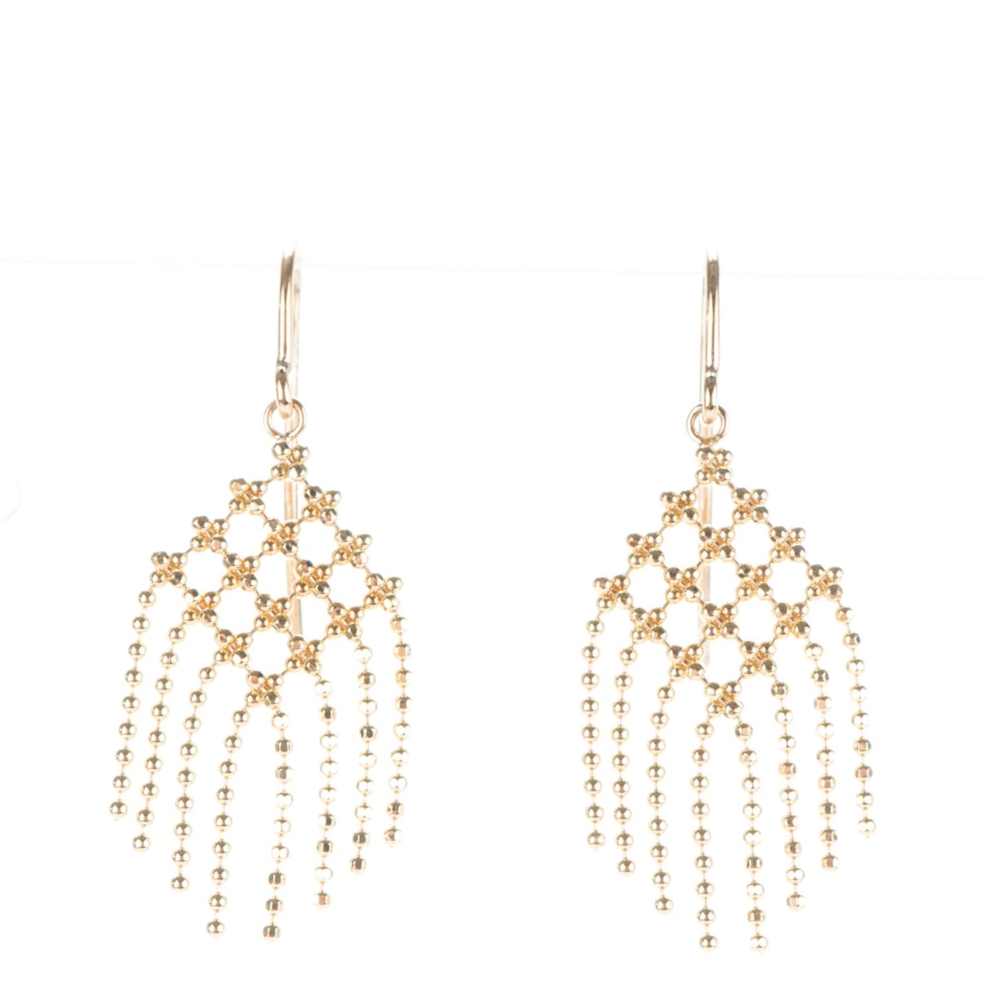 18K Yellow Gold Fringe Drop Earrings