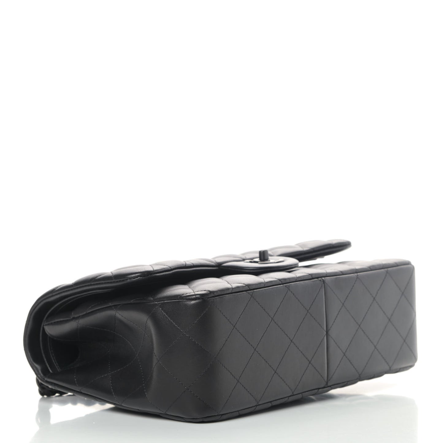 Lambskin Quilted Jumbo Double Flap So Black