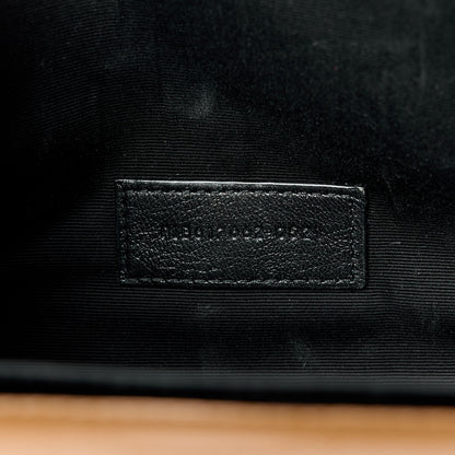 Saint Laurent Grain De Poudre Matelasse Chevron Monogram Cassandre Flap Pouch Natural Dark 7 of 9