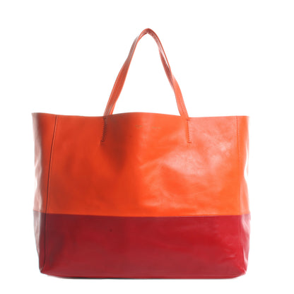 Celine Leather Horizontal Bi-Cabas Orange Red 1 of 9