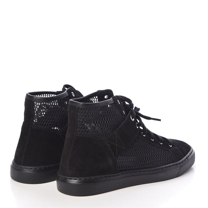 Chanel Mesh Suede High Top Sneakers 35.5 Black 4 of 7