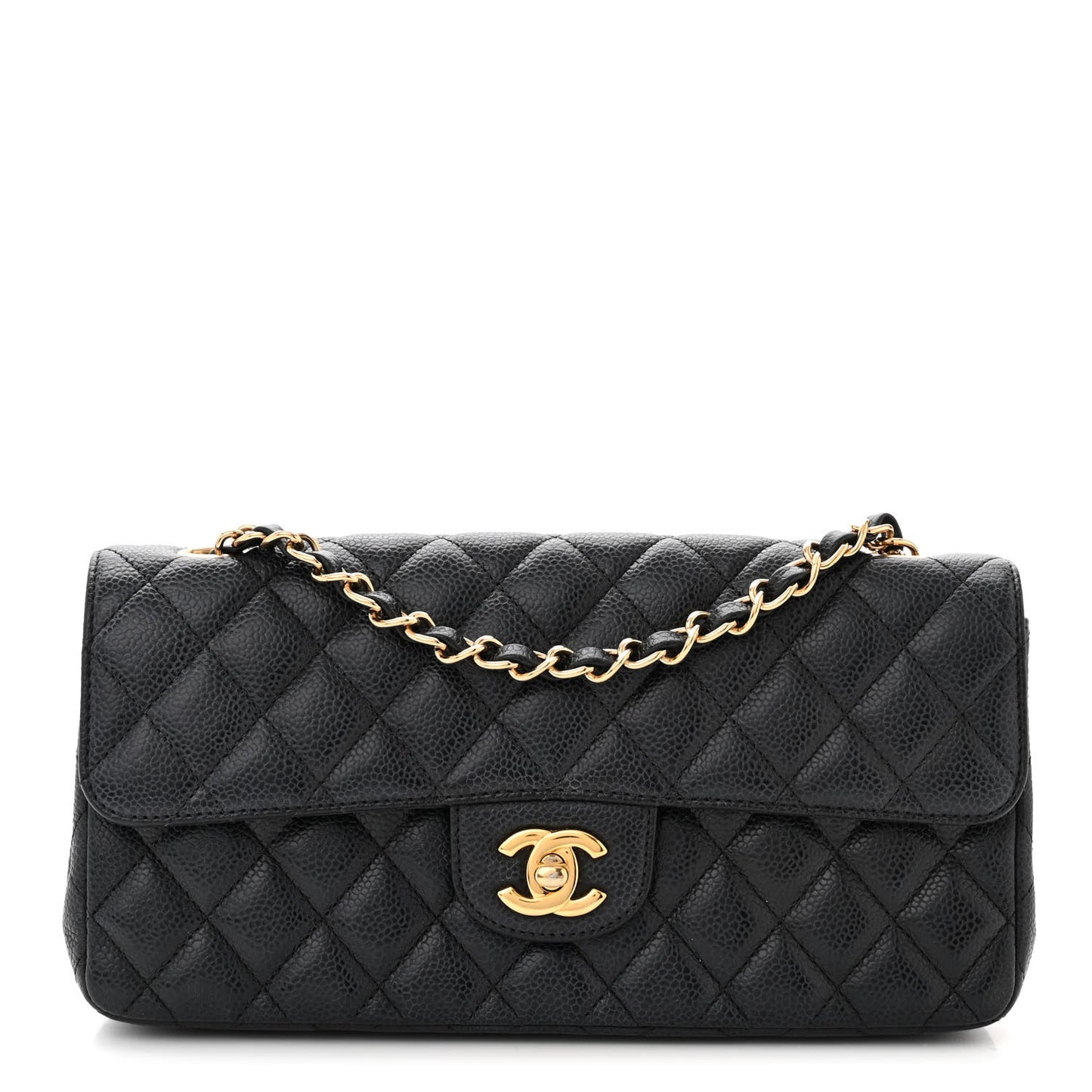 Caviar Quilted East West Flap Navy