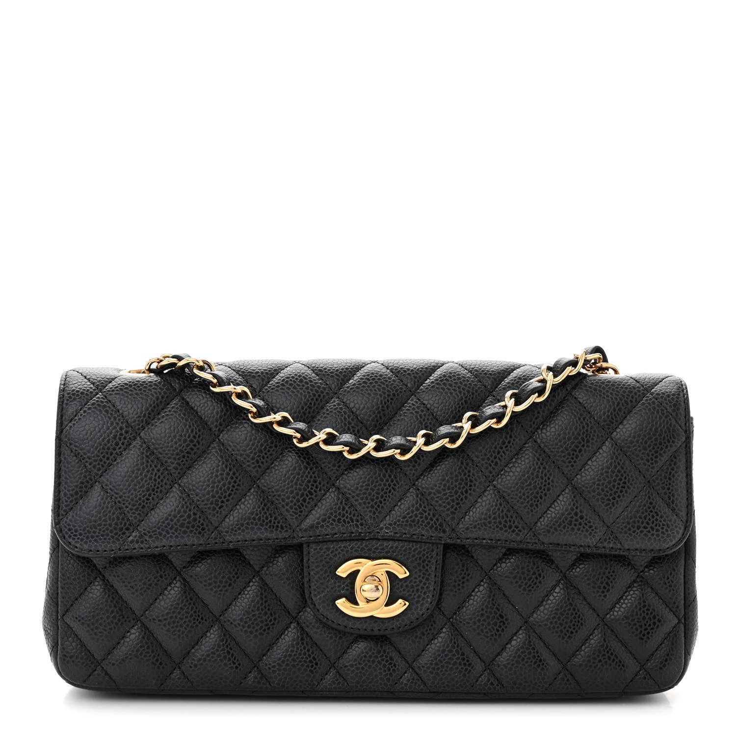Chanel Caviar Quilted East West Flap Navy 1 of 12