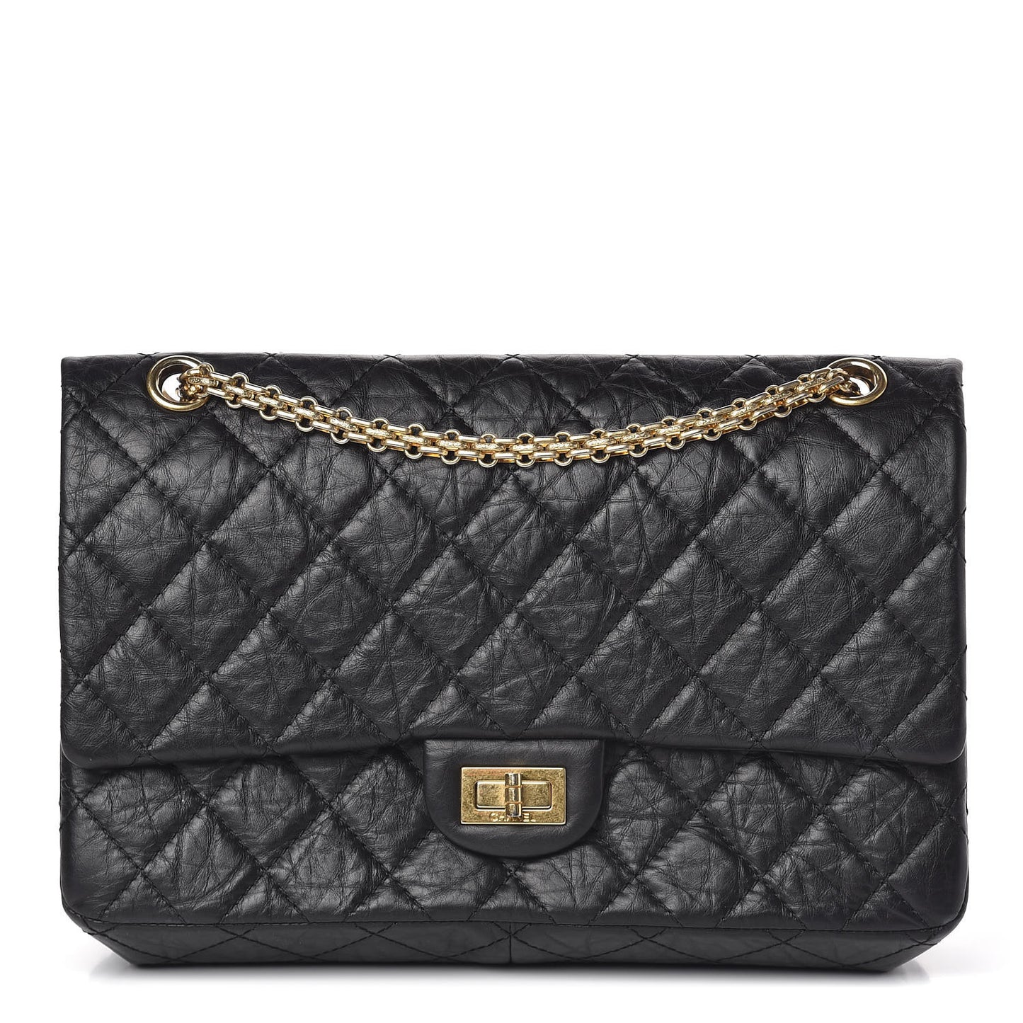 Aged Calfskin Quilted 2.55 Reissue 226 Flap Black