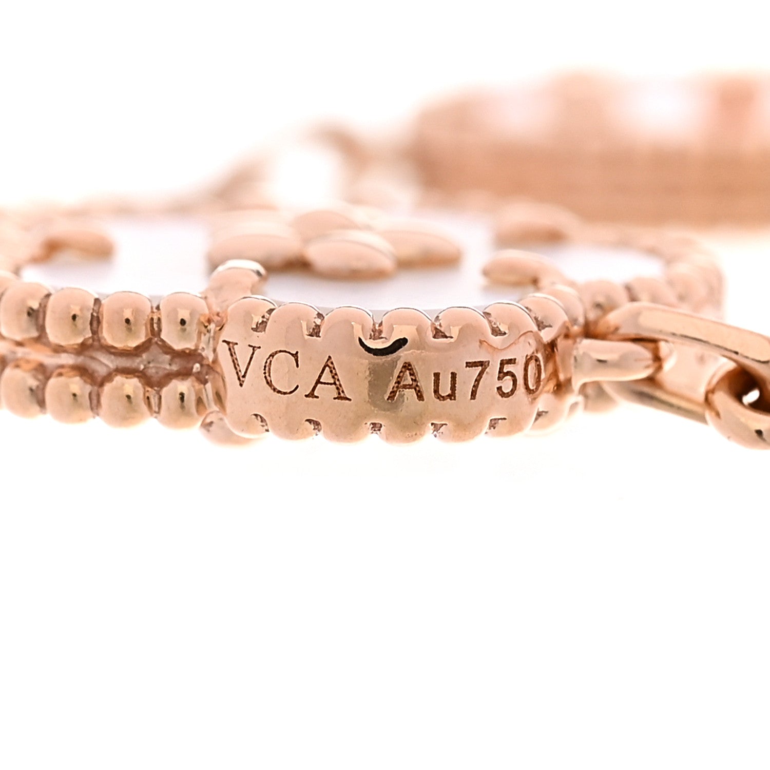 Van Cleef & Arpels 18K Rose Gold Carnelian Mother of Pearl Onyx 5 Motifs Lucky Spring Bracelet 3 of 5
