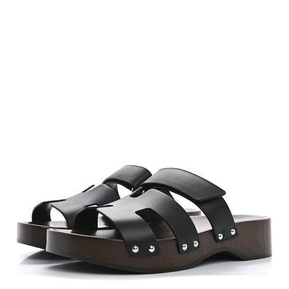 Hermes Calfskin Womens Kos Clog 39 Black 4 of 10