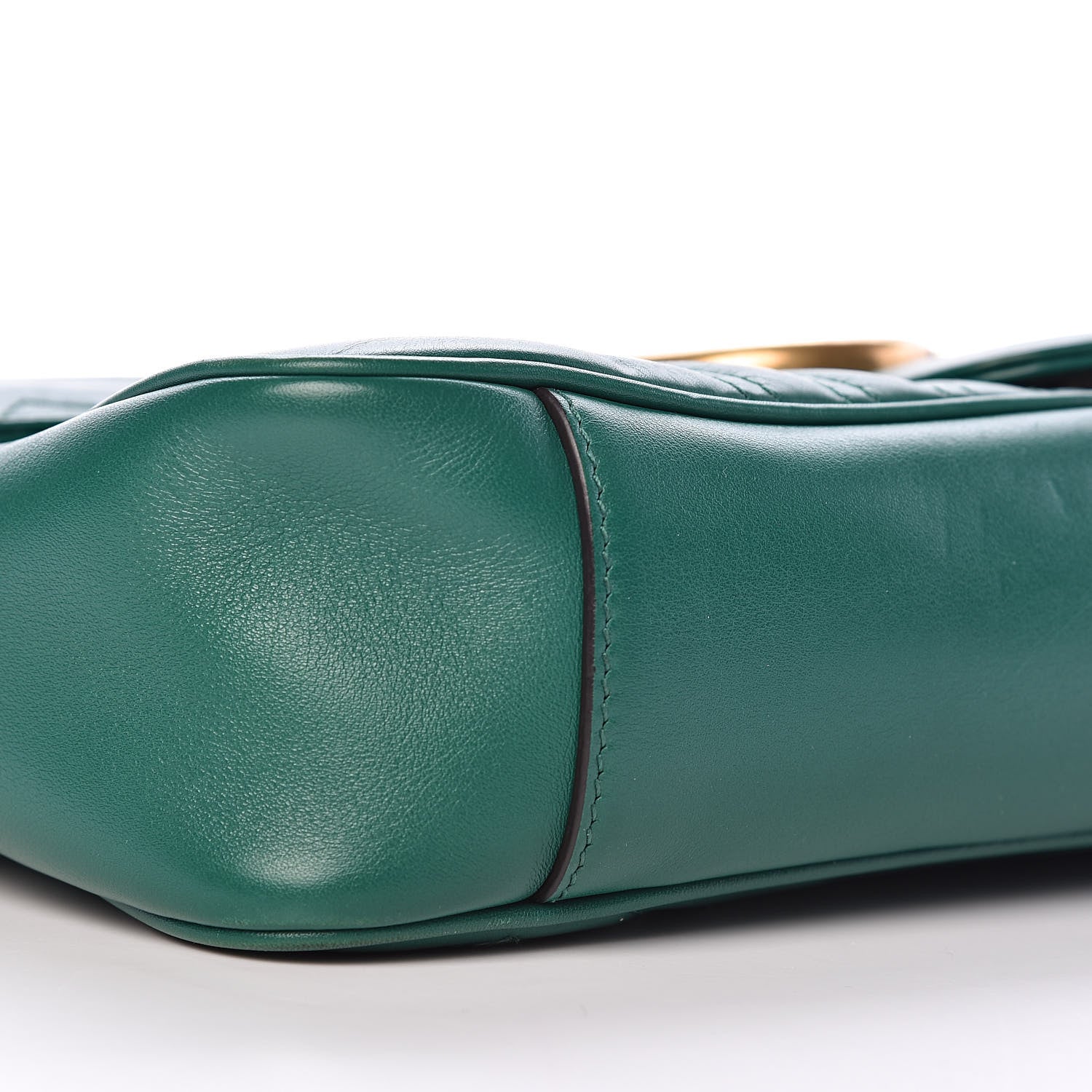 Gucci Calfskin Matelasse Medium GG Marmont Shoulder Bag Emerald Green 9 of 10