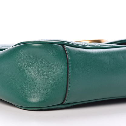 Gucci Calfskin Matelasse Medium GG Marmont Shoulder Bag Emerald Green 9 of 10