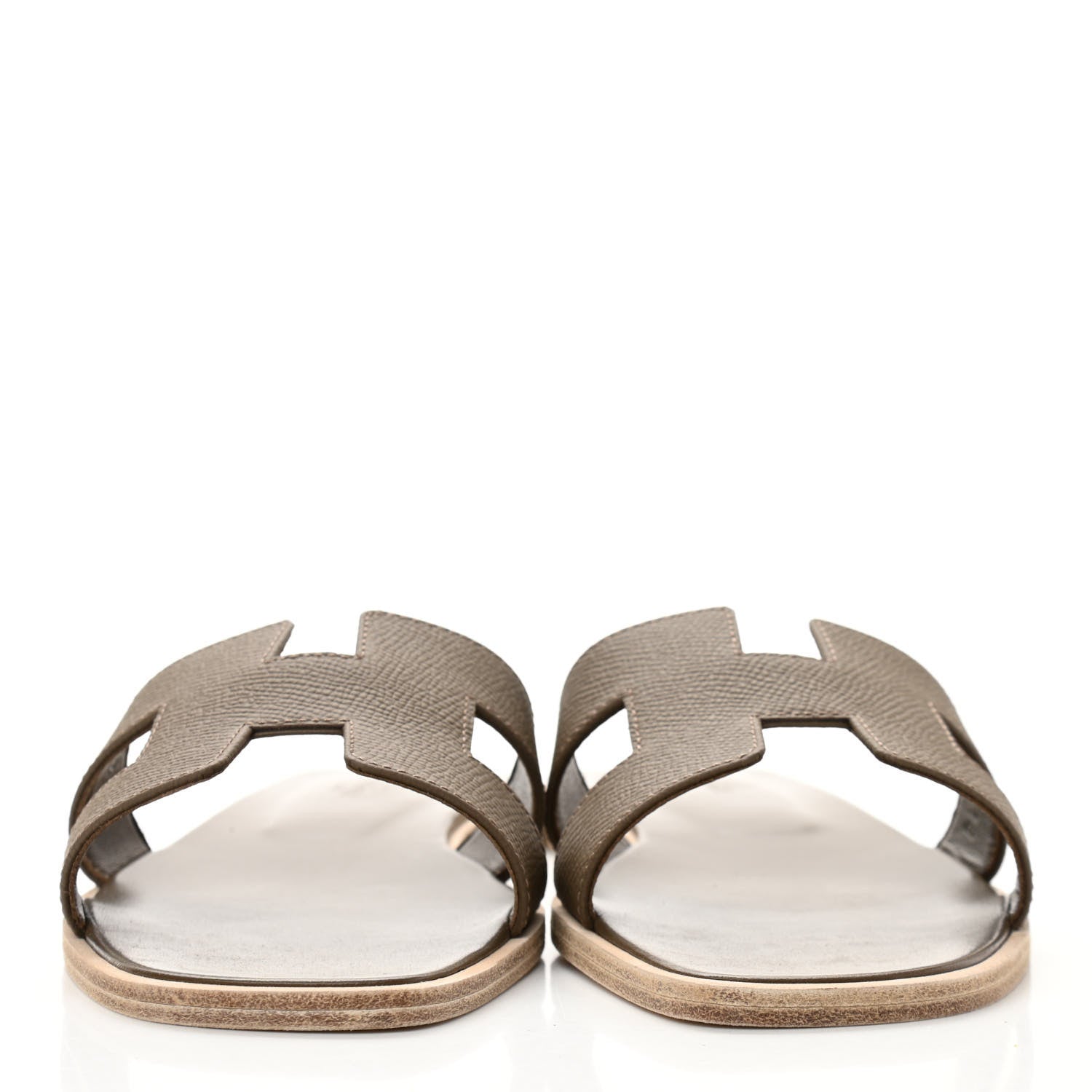 Hermes Epsom Oran Sandals 38 Etoupe 2 of 9