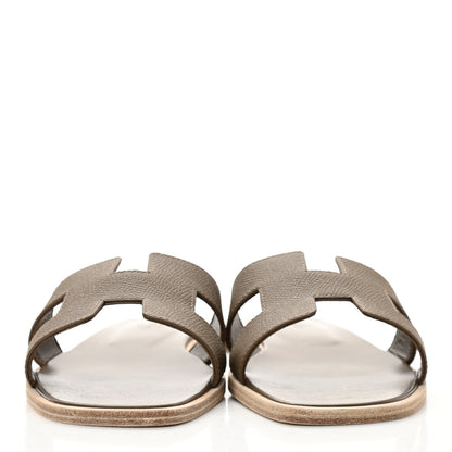 Hermes Epsom Oran Sandals 38 Etoupe 2 of 9