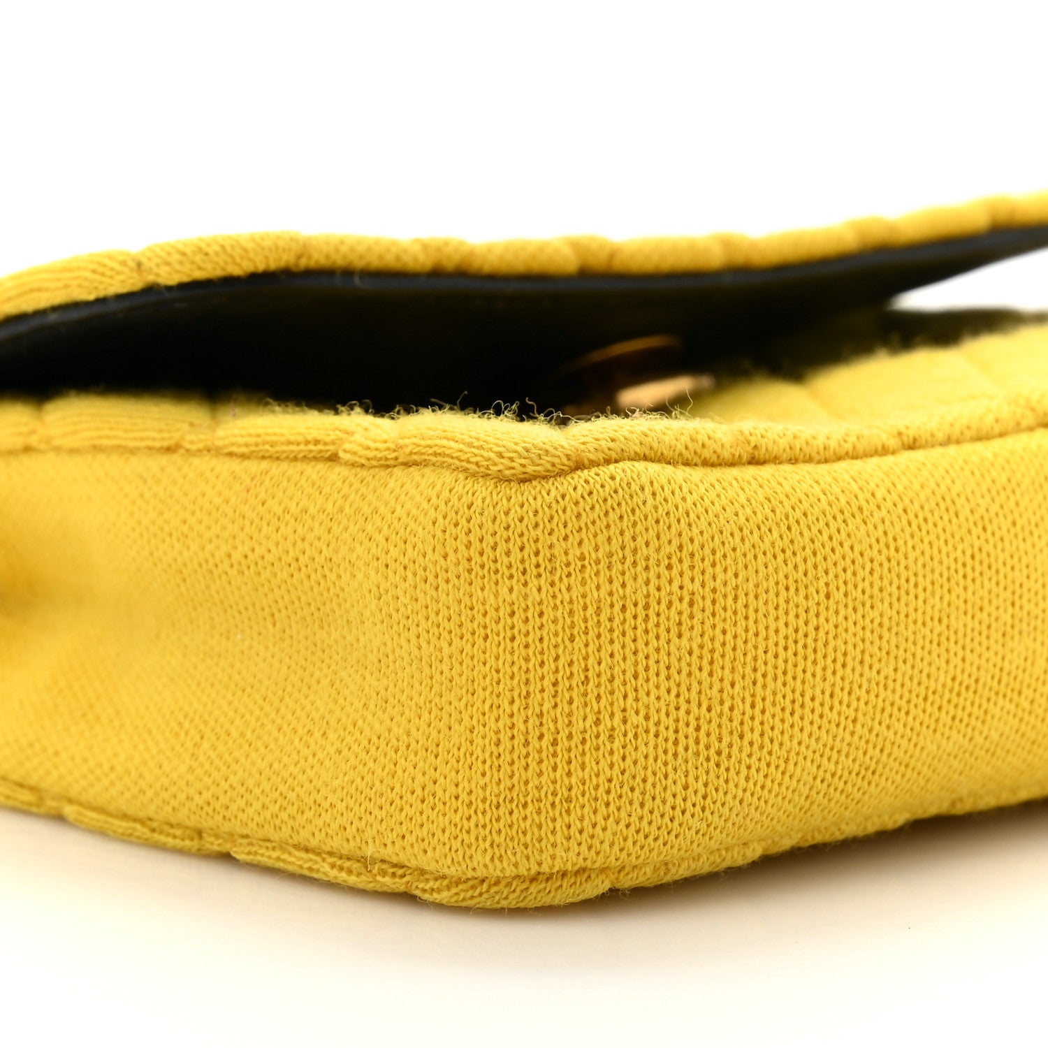 Chanel Jersey Quilted Micro Flap Yellow 10 of 11