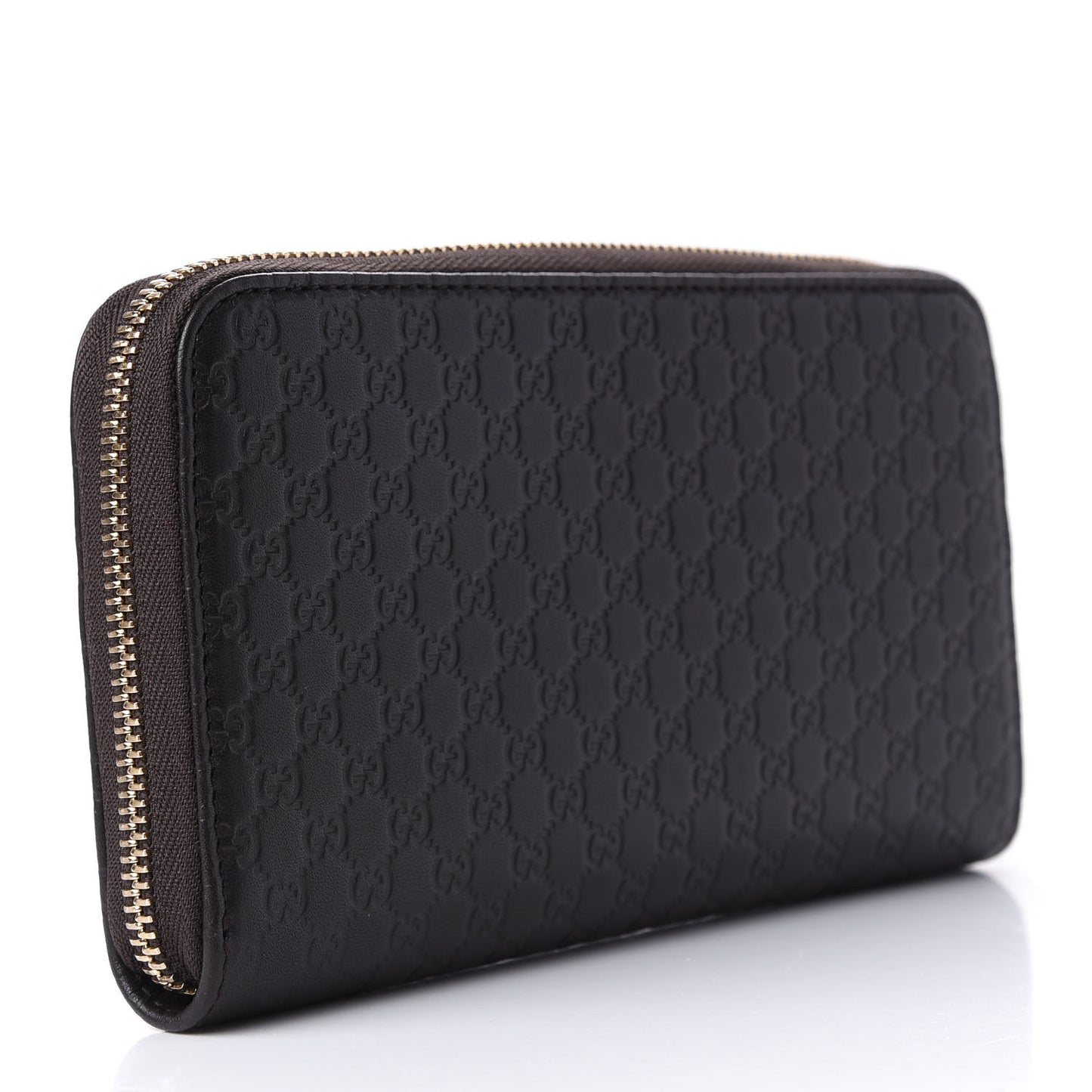 Microguccissima Zip Around Wallet Black