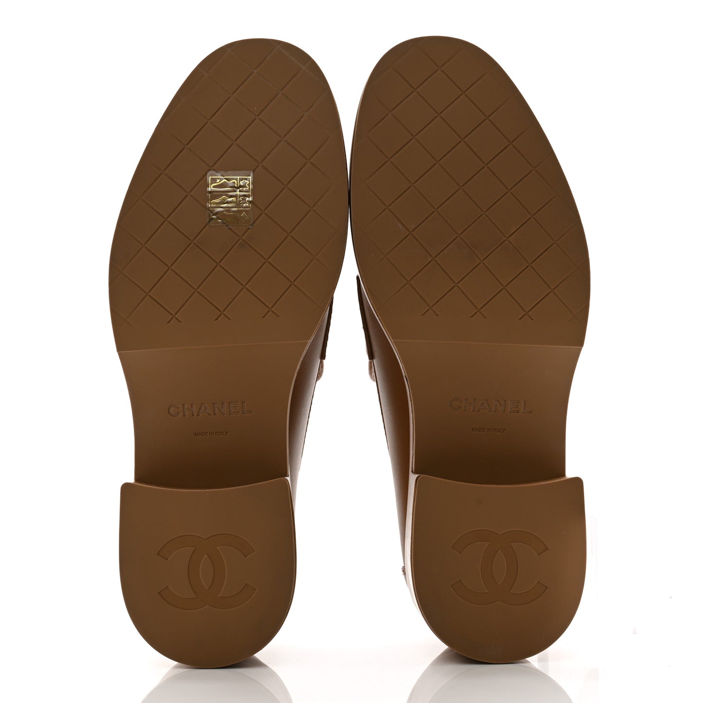 Calfskin CC Platform Loafers 39.5 Beige