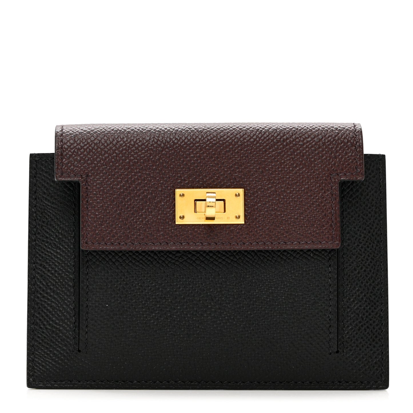 Epsom Tri-Color Kelly Pocket Compact Wallet Rouge Sellier Black Bleu Saphir