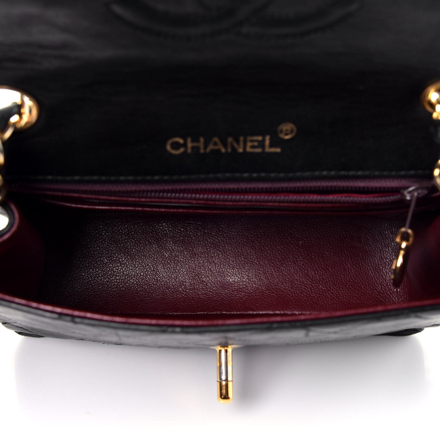 Lambskin Quilted Mini Square Flap Black