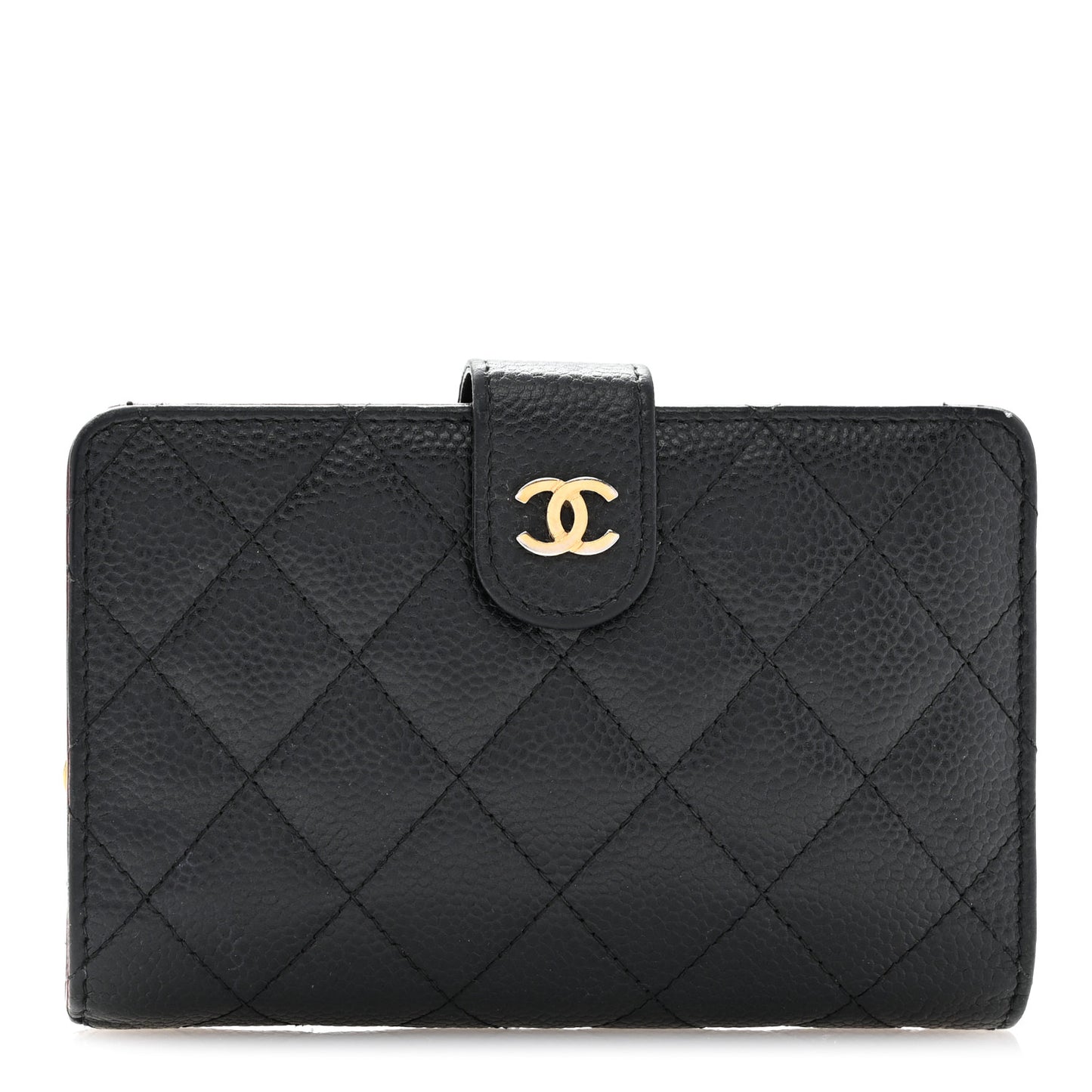 Caviar Quilted CC French Wallet Black