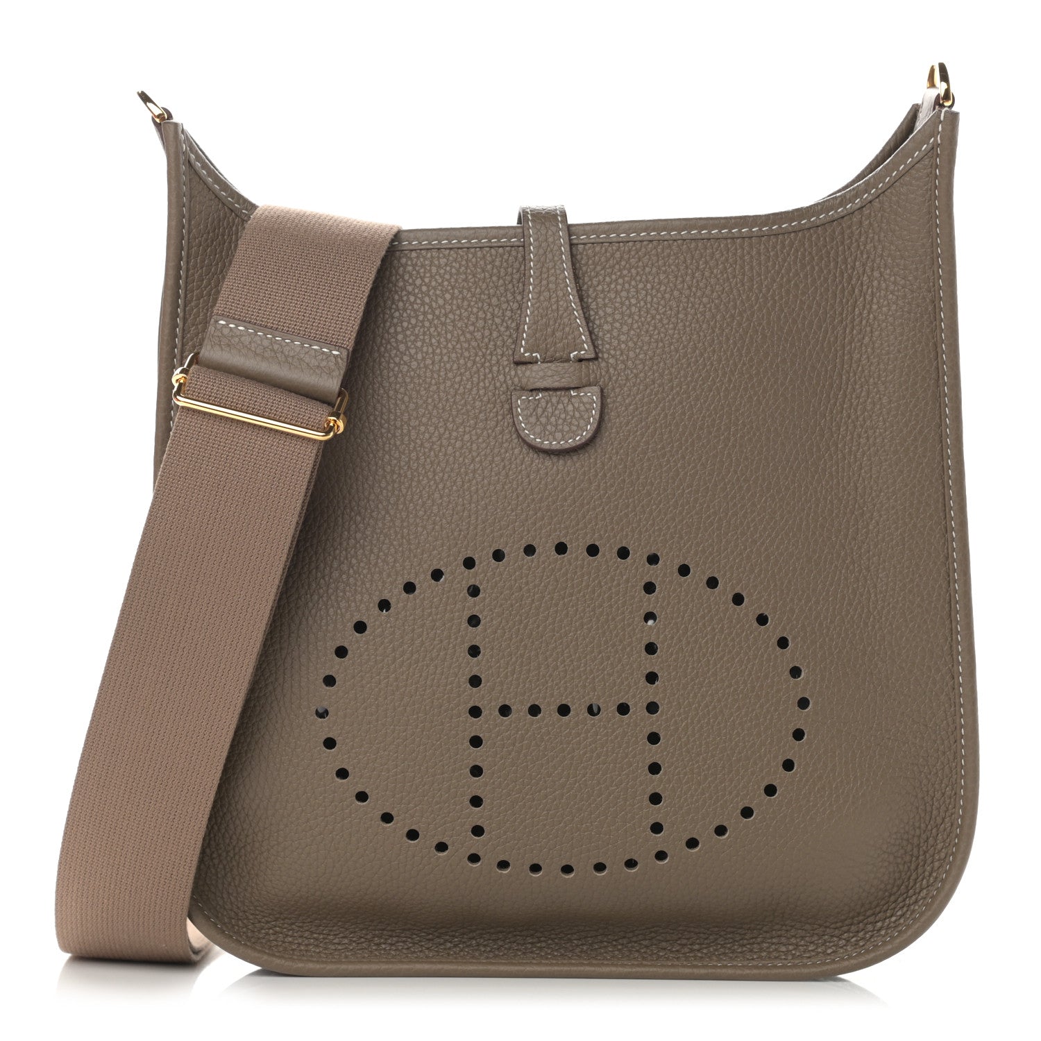 Hermes Taurillon Clemence Evelyne III PM Etoupe 1 of 11