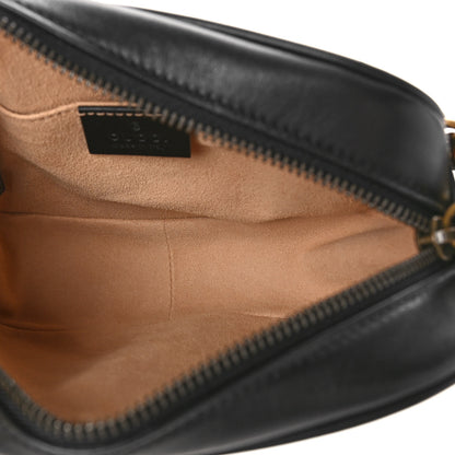 Gucci Calfskin Matelasse Mini GG Marmont Chain Shoulder Bag Black 5 of 9