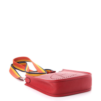 Hermes Taurillon Clemence Amazone Evelyne TPM Rouge Casaque 4 of 8
